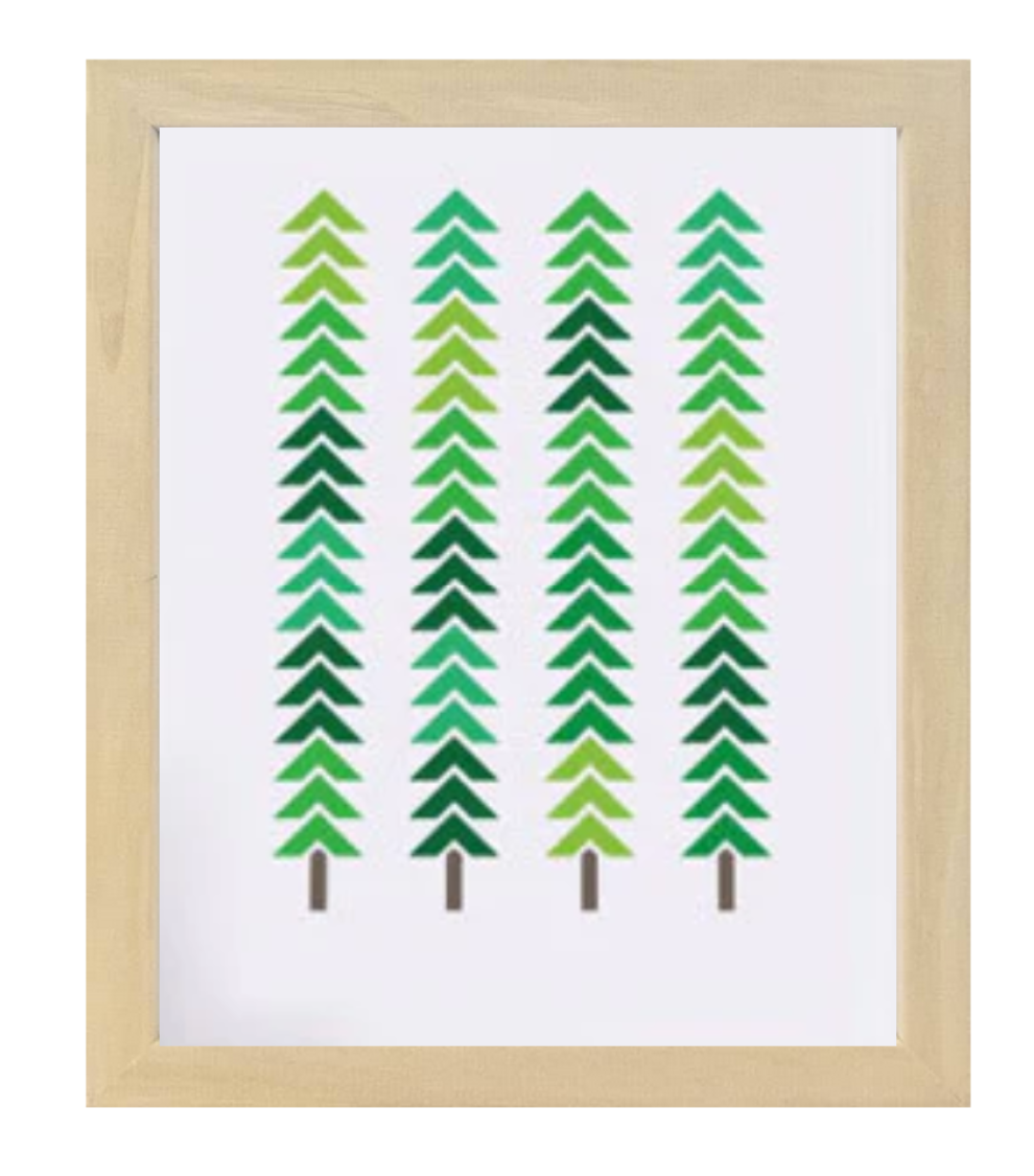 Geometric Trees, Framed 11 x 14 Inch Print
