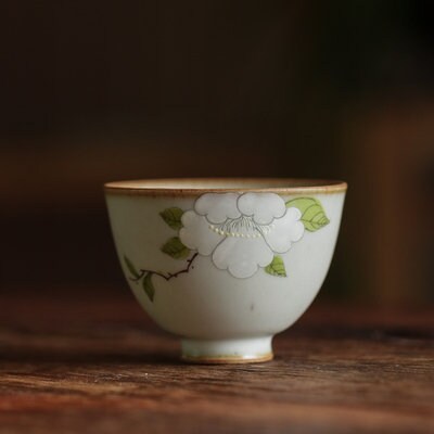 Floral Tea Cup, White Camelia