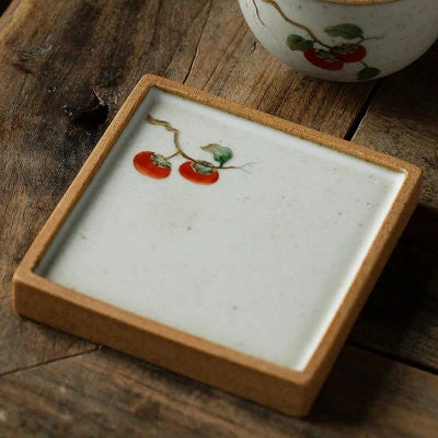 Handpainted Red Persimmon Dish