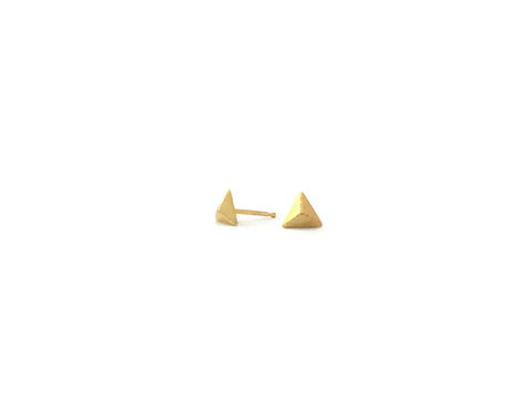Tiny Mountain Studs, 24k Vermeil