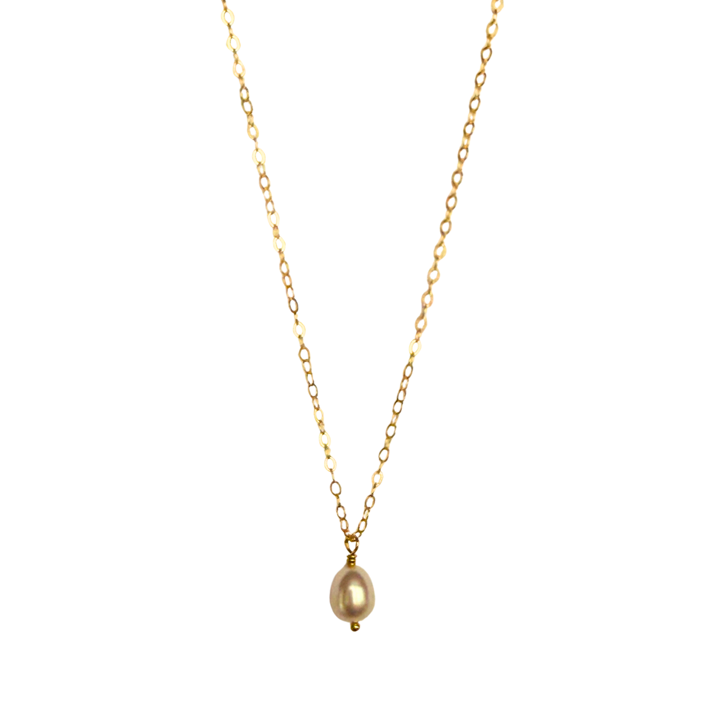 Drop Pendant Necklace, Freshwater Pearl, Gold