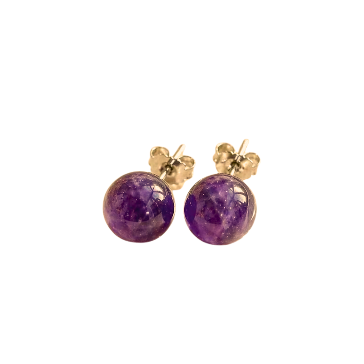 Amethyst Studs, Gold Fill