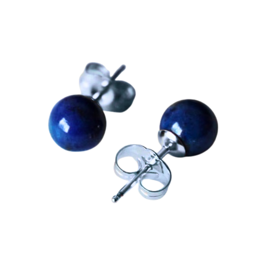 Lapis Lazuli Studs, Silver