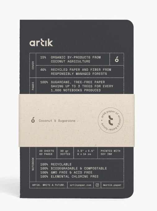 Artik Singer Sewn Notebooks, Dots, Set/3, Coconut