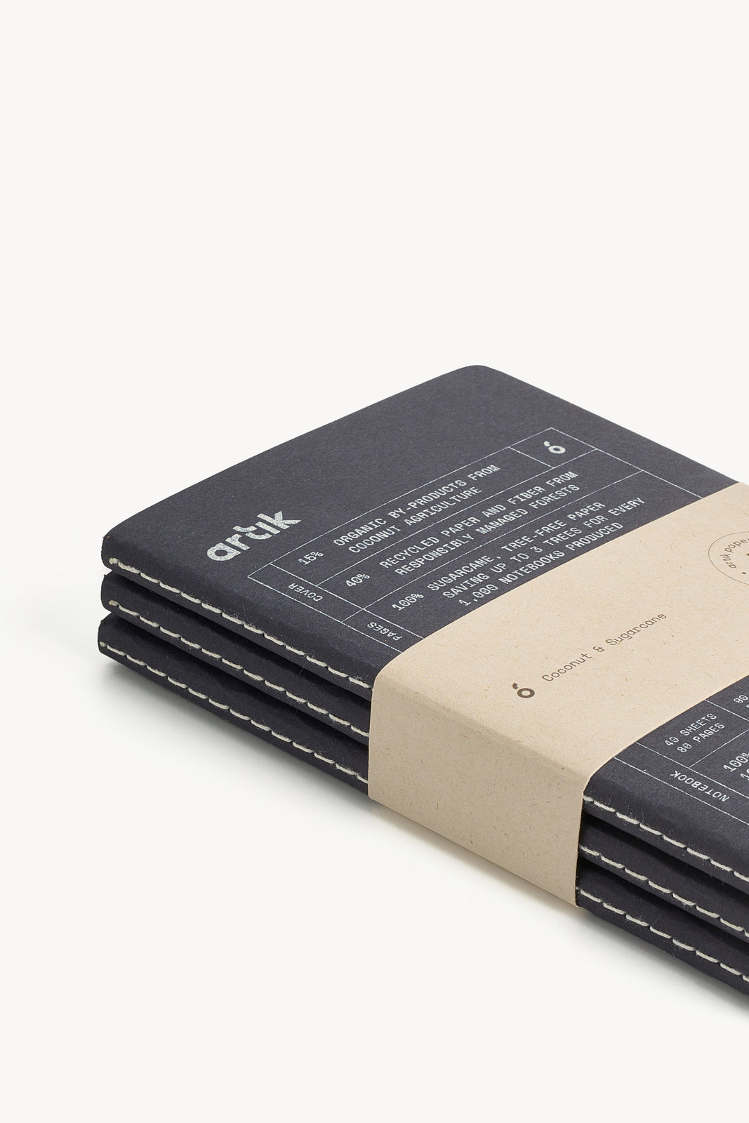 Artik Singer Sewn Notebooks, Dots, Set/3, Coconut