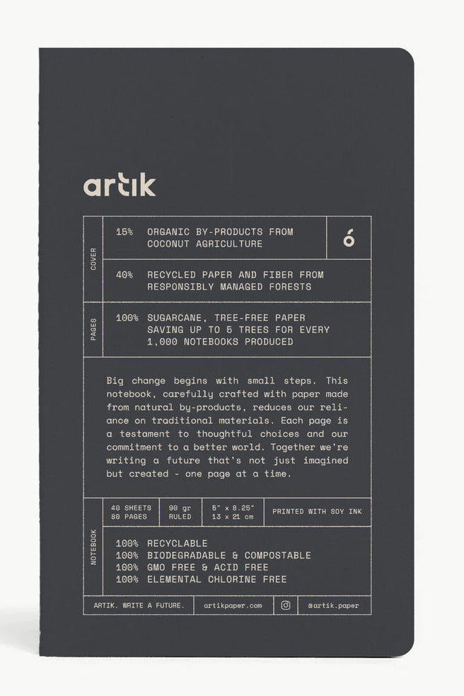 Artik Singer Sewn Notebooks, Ruled, Set/2, Coconut