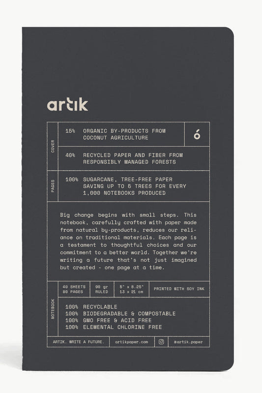 Artik Singer Sewn Notebooks, Ruled, Set/2, Coconut
