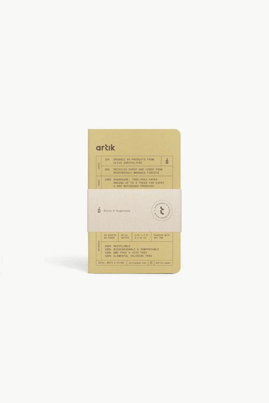Artik Singer Sewn Notebooks, Dots, Set/3, Olive