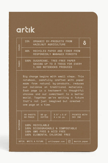 Artik Singer Sewn Notebooks, Dots, Set/3, Hazelnut