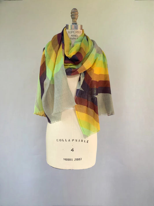 Rainbow Wool Scarf - Saturn