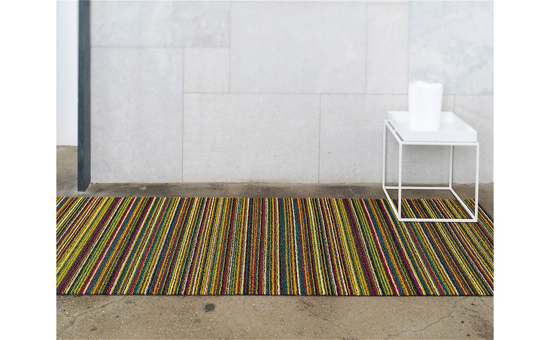 Skinny Stripe Bright Multi Shag Runner 24x72