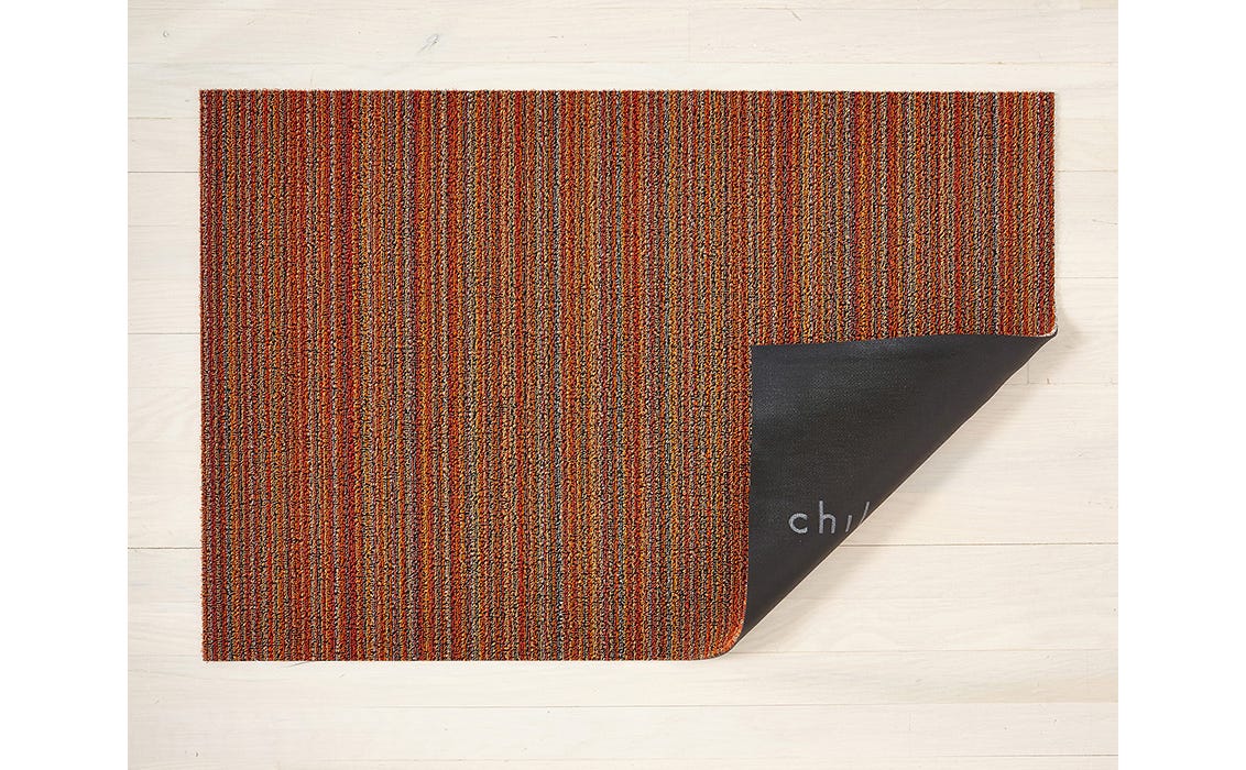 Skinny Stripe Orange Shag Big Mat 36x60