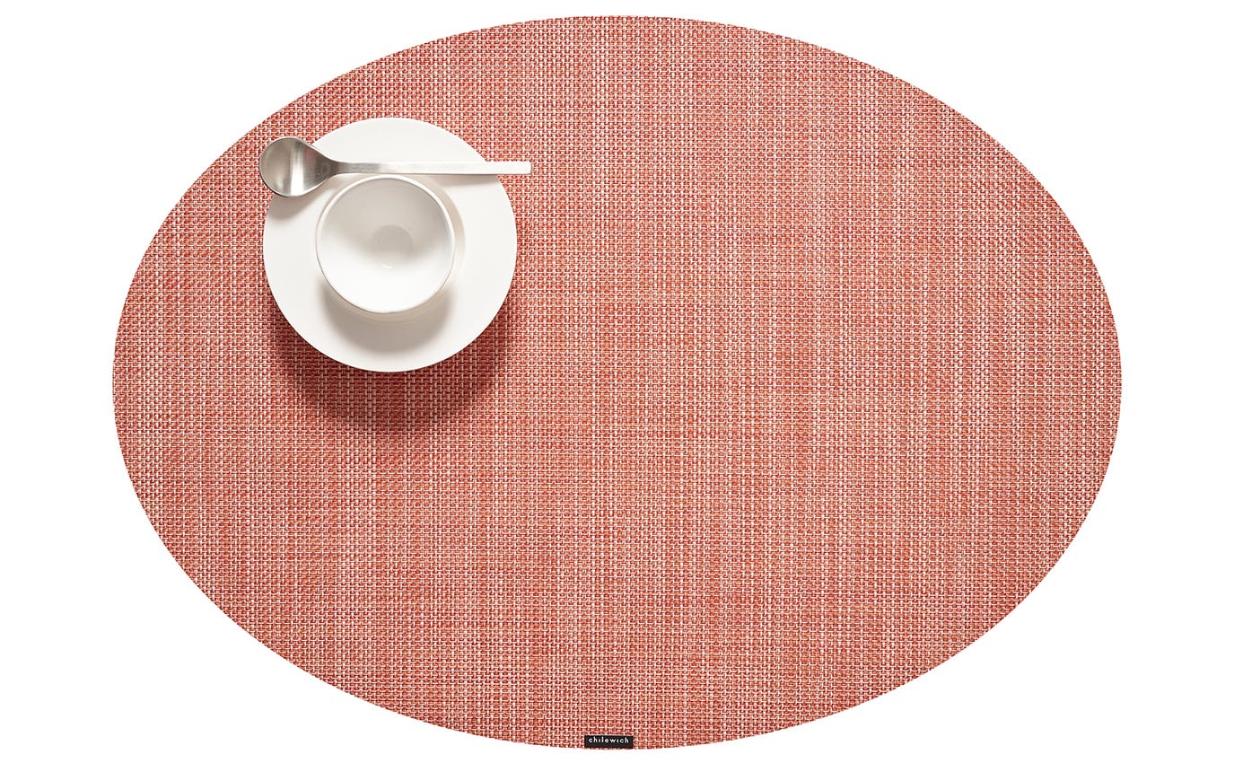 Placemat Mini-Basketweave Clay Oval