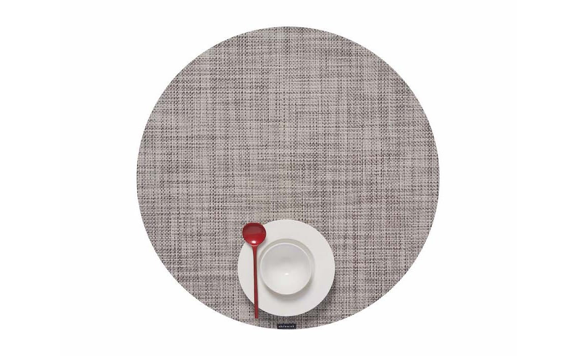 Placemat Mini Basketweave Gravel Round