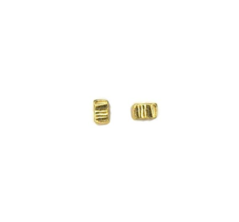 Tiny Textured Bar Studs in 24k Gold Vermeil