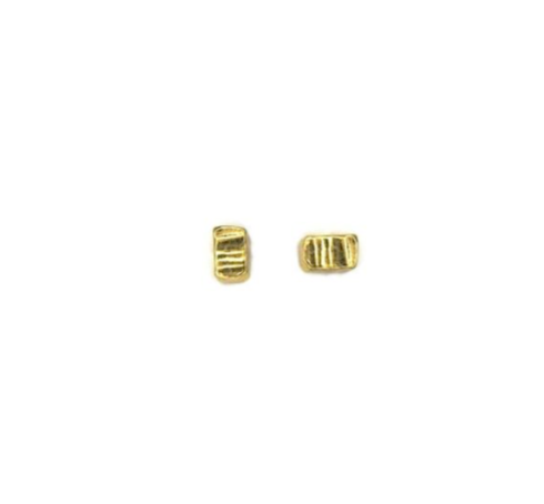 Tiny Textured Bar Studs, 24k Vermeil