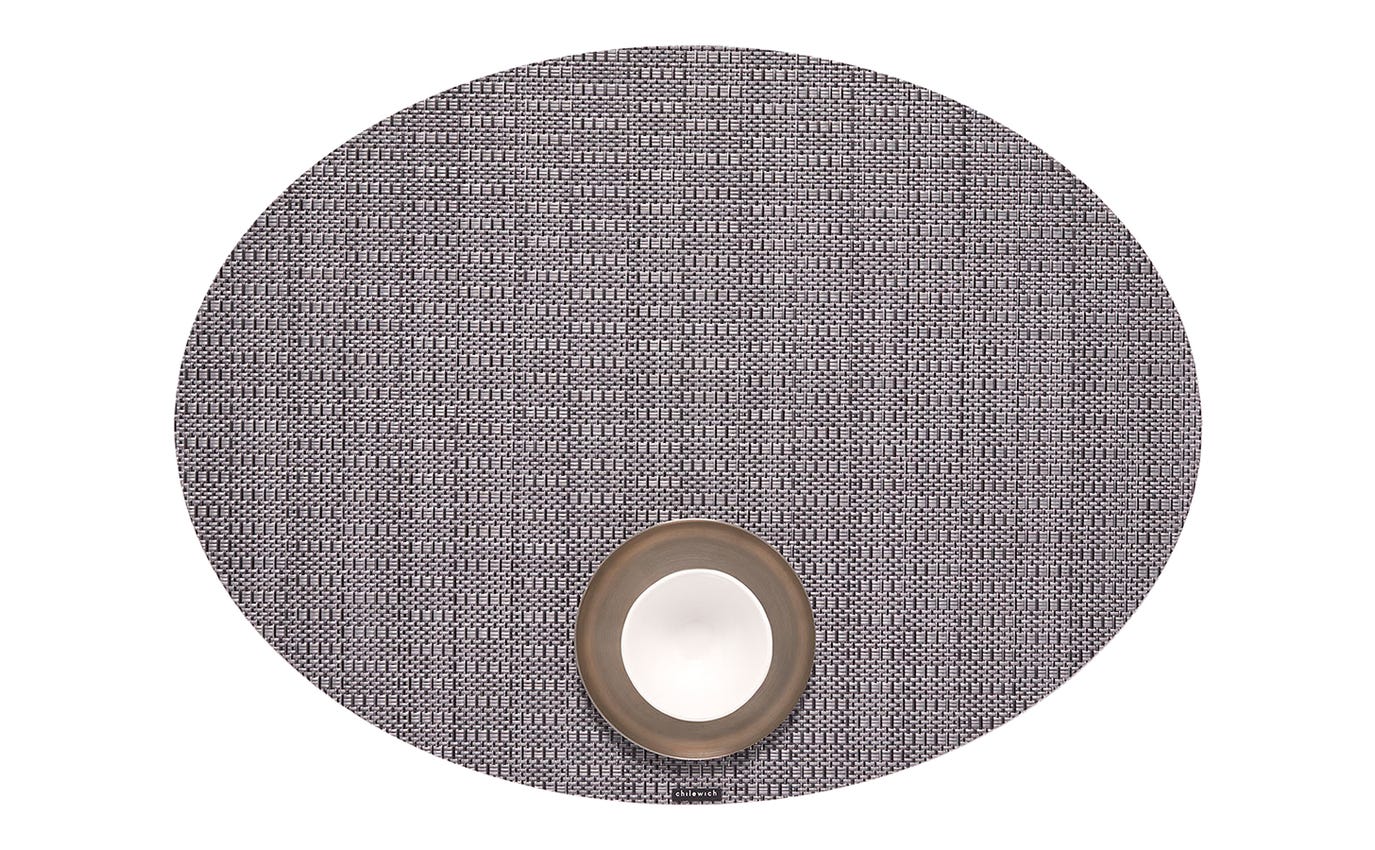 Placemat Thatch Pewter Oval