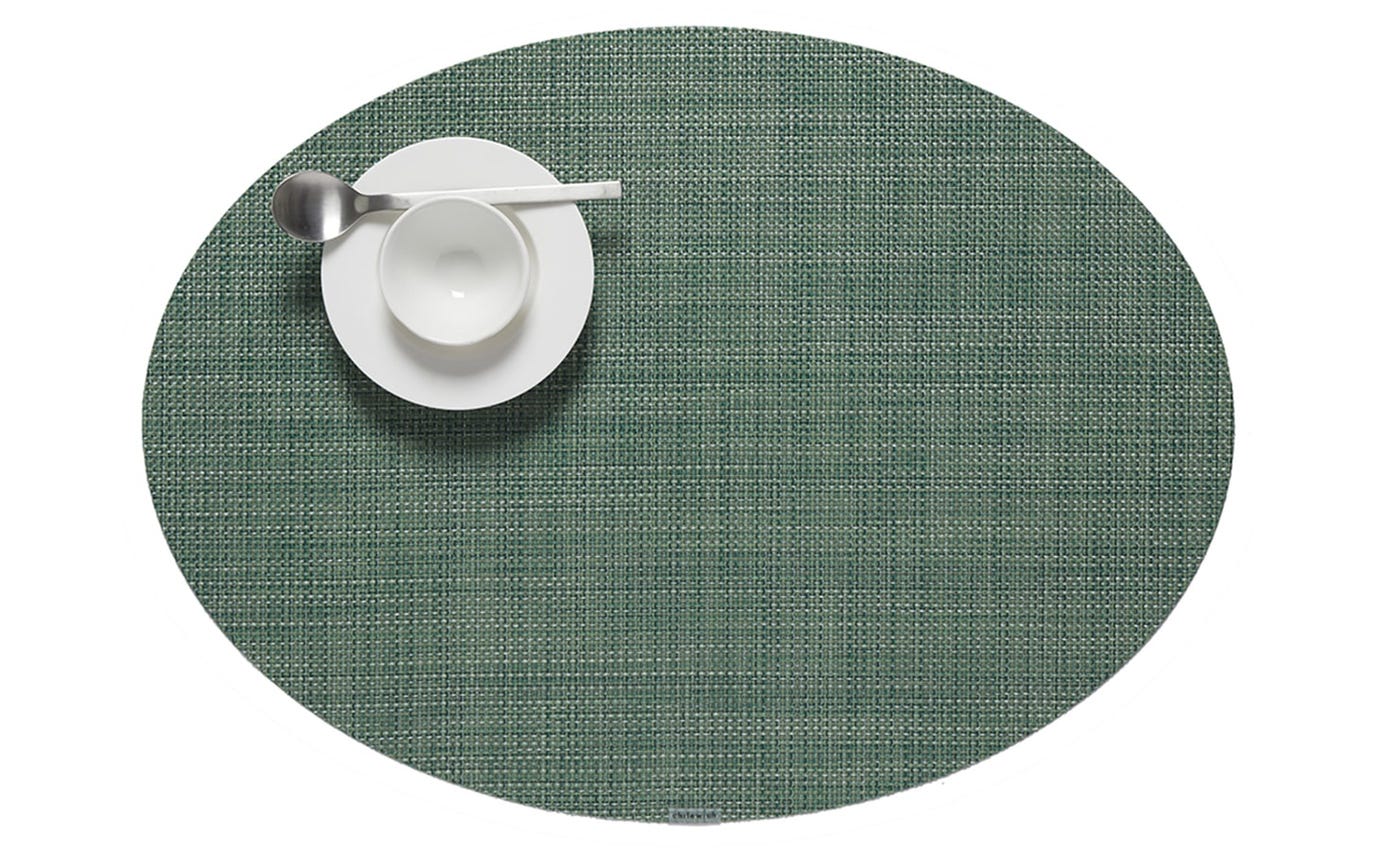 Placemat Mini-Basketweave Ivy Oval
