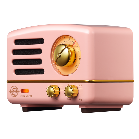 Vintage Bluetooth Speaker + Radio, Pink