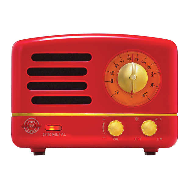 Vintage Bluetooth Speaker + Radio, Red