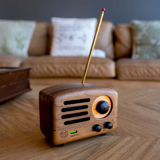 Vintage Bluetooth Speaker + Radio, Walnut