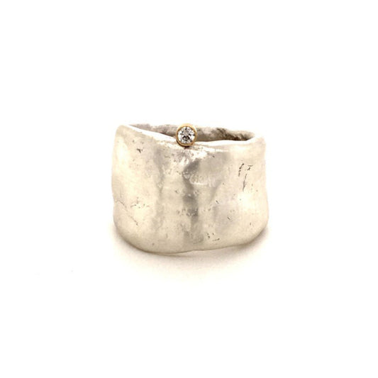 Relic Ring Silver + 18kt Gold, Diamond
