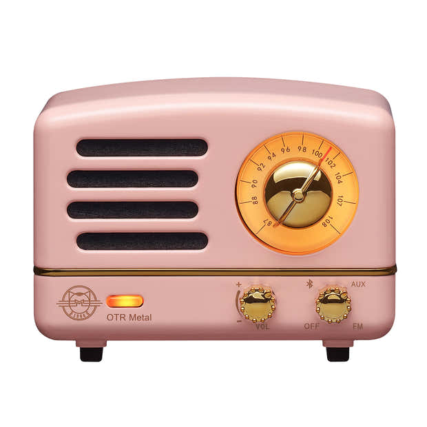 Vintage Bluetooth Speaker + Radio, Pink