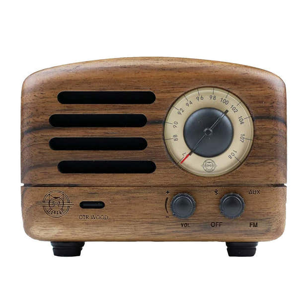 Vintage Bluetooth Speaker + Radio, Walnut