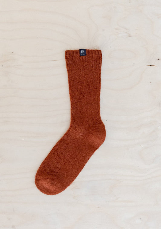 Cashmere + Merino Socks in Rust Fleck