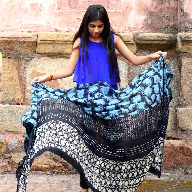 hari - block print scarf