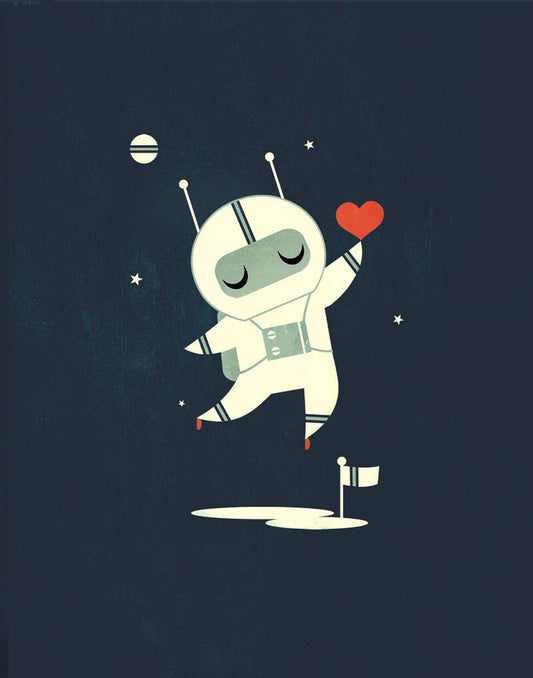 Astronaut and Heart Print 8x10 inches